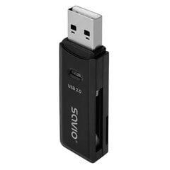 Karšu lasītājs Savio USB 2.0 SD Black цена и информация | Адаптеры и USB разветвители | 220.lv