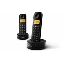Philips D1602B Duo, черный цена и информация | Стационарные телефоны | 220.lv