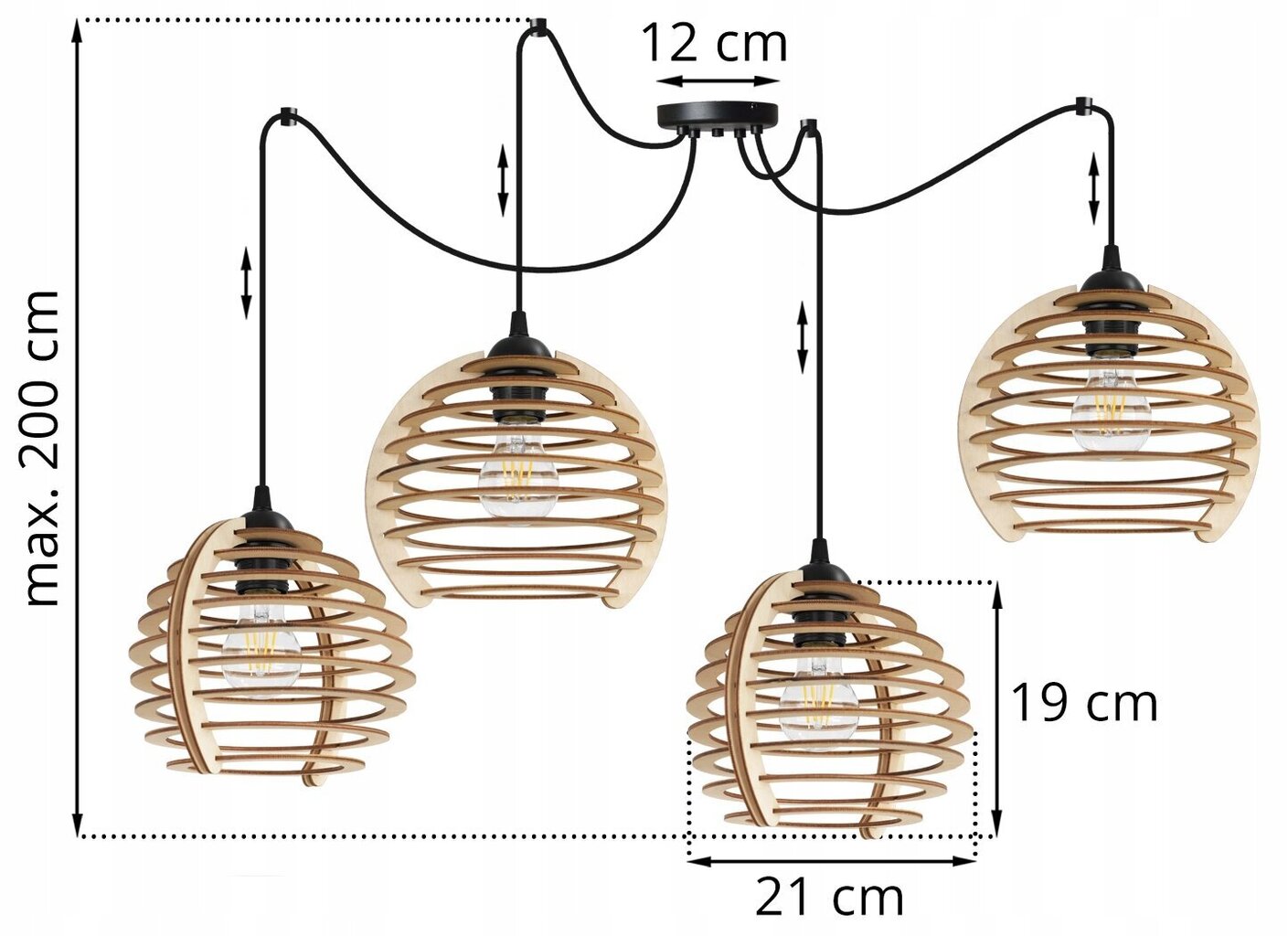 LightHome piekarināms gaismeklis SpiderTimber cena un informācija | Lustras | 220.lv