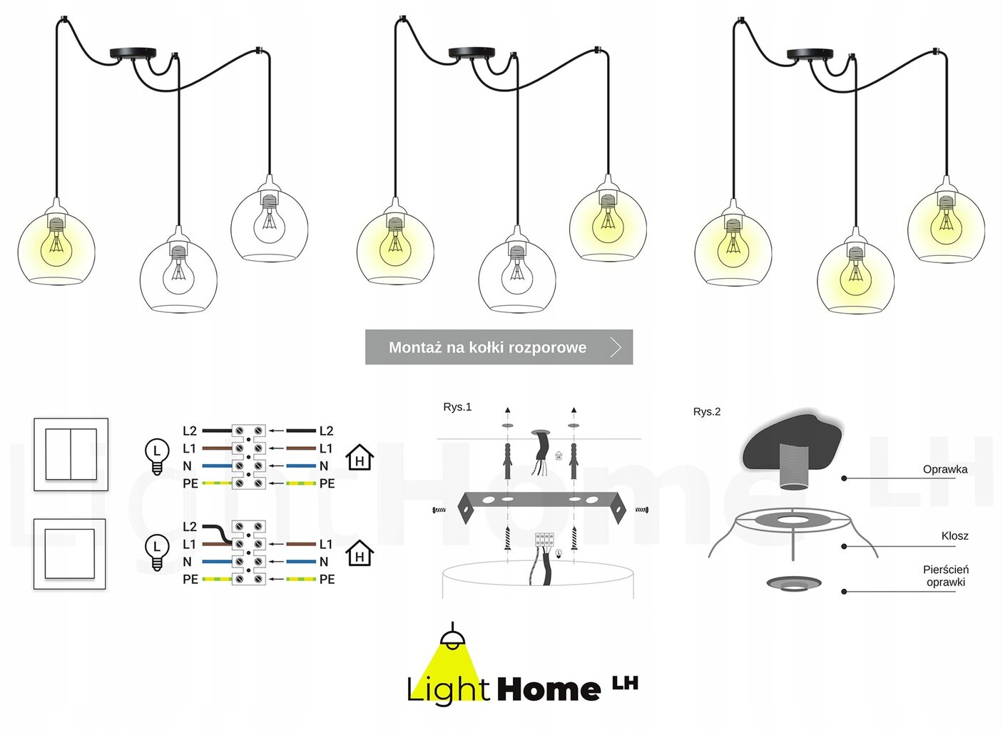 LightHome piekarināms gaismeklis SpiderTimber цена и информация | Lustras | 220.lv