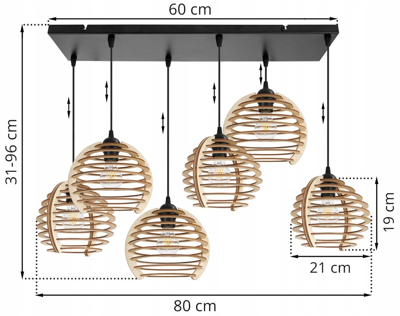 LightHome piekarināms gaismeklis Timber cena un informācija | Lustras | 220.lv