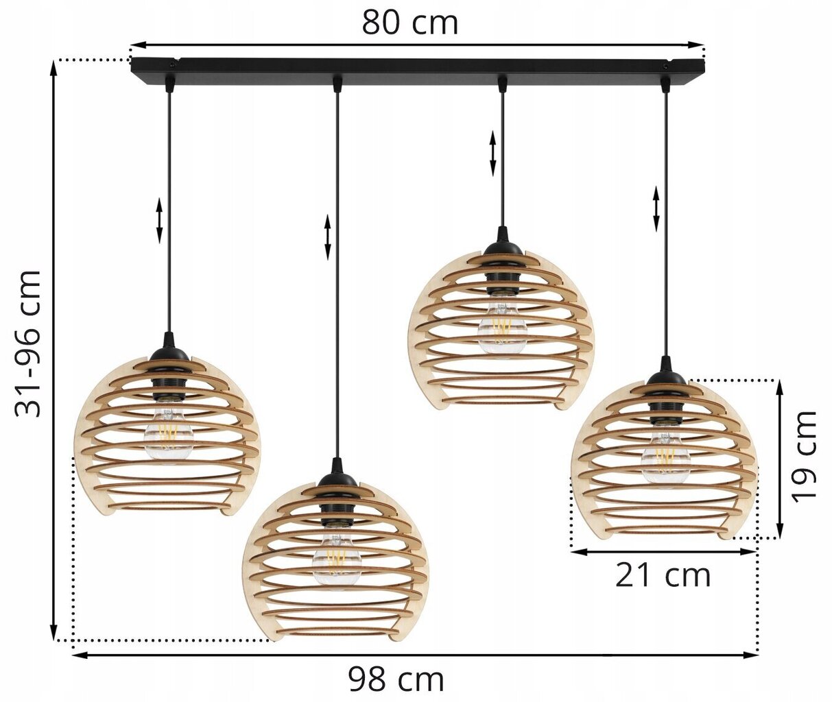 LightHome piekarināms gaismeklis Timber cena un informācija | Piekaramās lampas | 220.lv