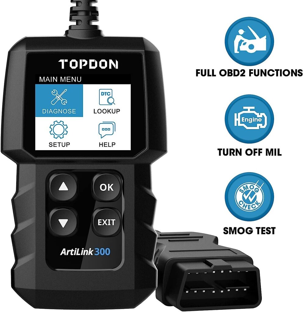 Topdon OBD2 Diagnostic Device AL300 AUTO Universal Transportlīdzekļa kļūdu kodekse ar pilnām OBD2 funkcijām, kodu nolasīšana un dzēšana, lai izslēgtu motora vadības apgaismojumu cena un informācija | Auto piederumi | 220.lv