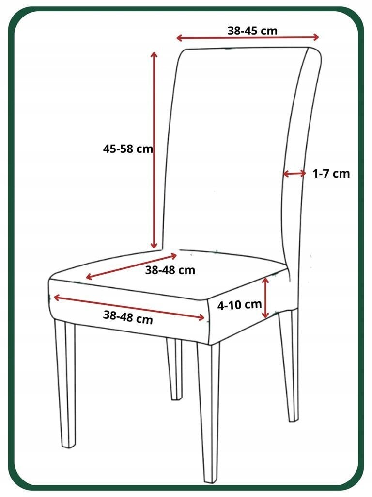 Krēslu pārvalki, 4 gab., tumši zaļā krāsā cena un informācija | Mēbeļu pārvalki | 220.lv