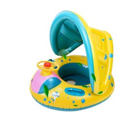 Детский надувной круг с навесом, Electronics LV-2369, желтый, 1 шт цена и информация | Надувные и пляжные товары | 220.lv
