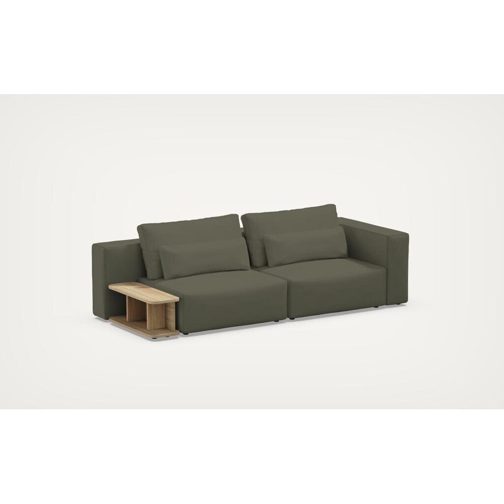 Divvietīgs dīvāns ar sānu galdu Riposo Grande, 250x105x85 cm, zaļš cena un informācija | Dīvāni | 220.lv
