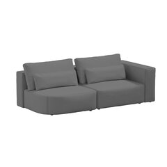 Apaļš divvietīgs dīvāns Riposo Grande, 225x105x85cm, pelēks cena un informācija | Dīvāni | 220.lv
