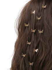 Заколка для волос в форме ажурной бабочки, Electronics LV-120099, золотой, 10 шт цена и информация | Аксессуары для волос | 220.lv