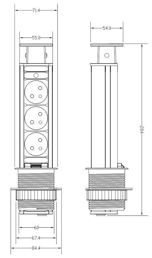 Iebūvēta kontaktligzda 3x250V AC OR-AE-1347 цена и информация | Elektrības slēdži, rozetes | 220.lv