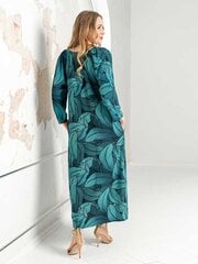Женское платье из натуральных волокон Lega SK166, зелёный/синий цена и информация | Платья | 220.lv