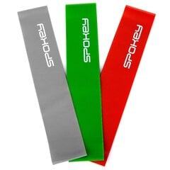 Набор гимнастических накладок SPOKEY Flex Set (3 шт) серо-зелено-красный цена и информация | Фитнес-резинки, гимнастические кольца | 220.lv