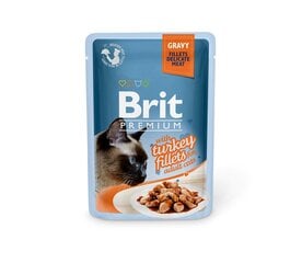 Brit Premium Delicate Fillets in Gravy Turkey mitrā barība kaķiem, 85 g x 12 cena un informācija | Konservi kaķiem | 220.lv