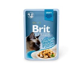Brit Premium Delicate Fillets in Gravy Chicken mitrā barība kaķiem, 85 g x 12 cena un informācija | Konservi kaķiem | 220.lv