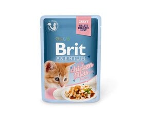 Brit Premium Delicate Fillets in Gravy Chicken for Kitten mitrā barība kaķiem, 85 g x 12 cena un informācija | Konservi kaķiem | 220.lv