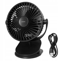 Настольный вентилятор с зажимом EBERG TIK Black, 5 W цена и информация | Вентиляторы | 220.lv