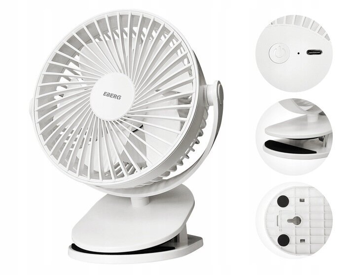 Galda ventilators ar klipsi Eberg, 5 W цена и информация | Ventilatori | 220.lv