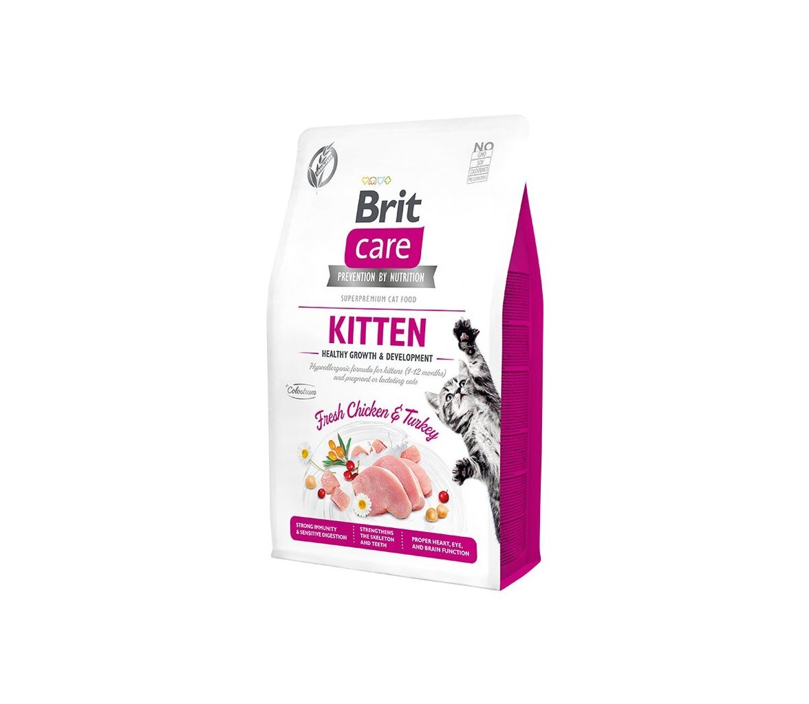 Brit Care Cat GF Kitten Healthy Growth&Development sausā barība kaķiem, 2 kg цена и информация | Sausā barība kaķiem | 220.lv