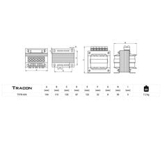 Transformators TVTR-630-F 230V / 24-230V cena un informācija | Elektrības slēdži, rozetes | 220.lv