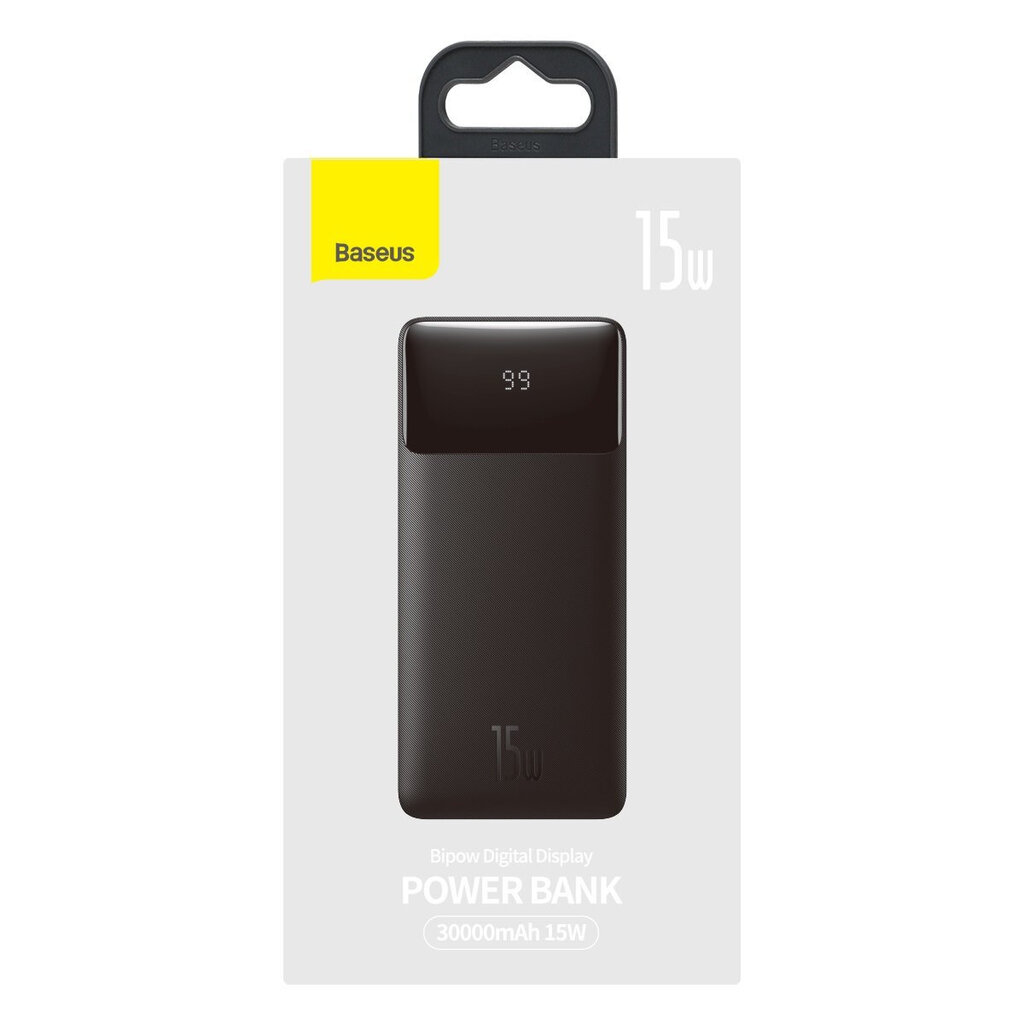 Baseus Bipow 30000mAh 15W + USB kabelis 4in1 microUSB/Lightning/2 x USB-C - USB-A, 1,2m cena un informācija | Lādētāji-akumulatori (Power bank) | 220.lv