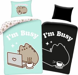 Bērnu tumsā spīdošs gultas veļas komplekts Pusheen, 140x200, 2 daļu cena un informācija | Bērnu gultas veļa | 220.lv