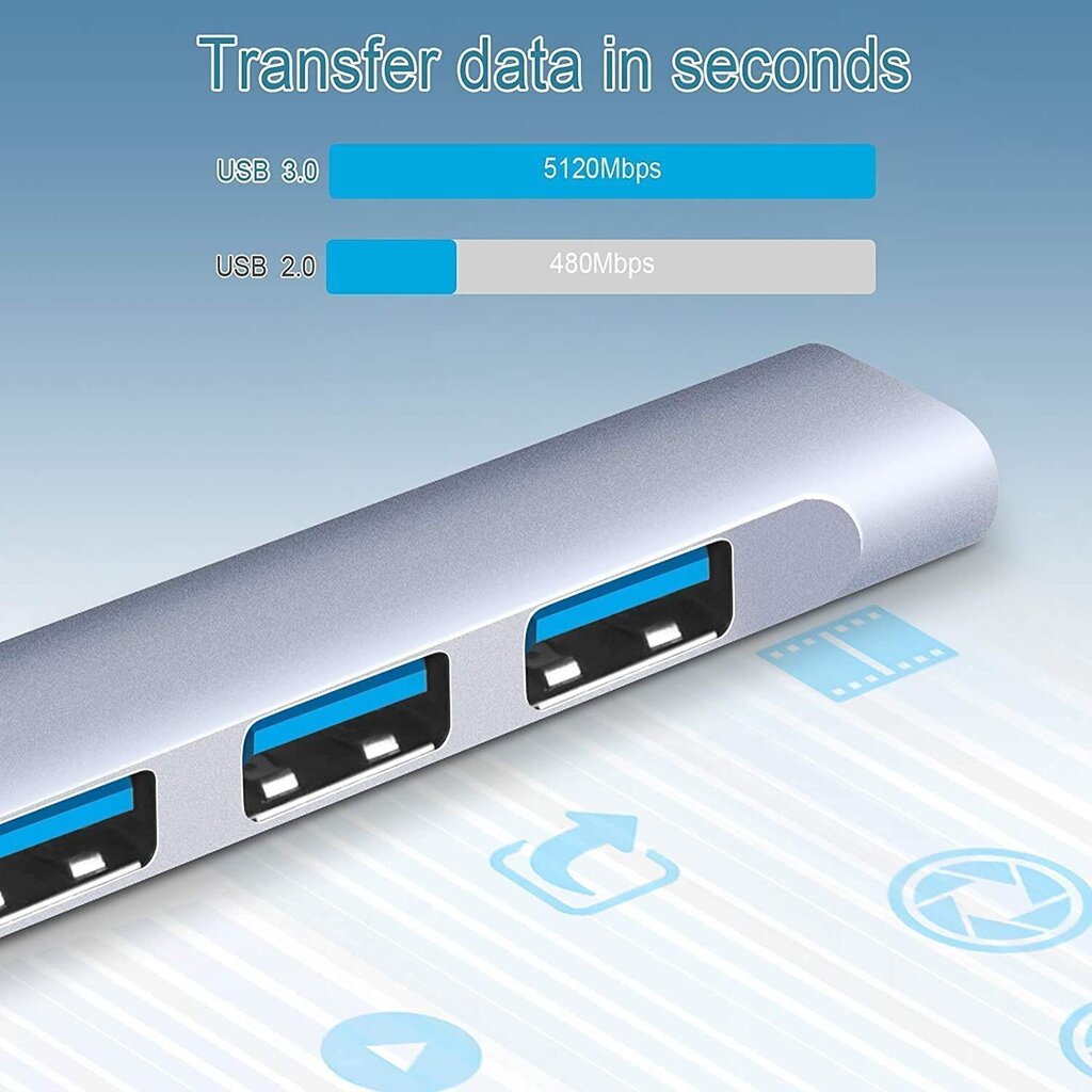 USB 3.0 centrmezgls, 4 portu USB цена и информация | Adapteri un USB centrmezgli | 220.lv