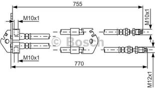 Тормозной шланг BOSCH для Ford Focus 1987481A43 1702987 цена и информация | Авто принадлежности | 220.lv