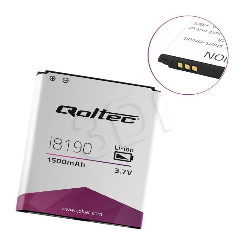 QOLTEC Battery for Samsung Galaxy S3 mini i8190, i8200 | 1500mAh | 3pin cena un informācija | Mobilo telefonu aksesuāri | 220.lv