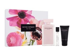 Komplekts Narciso Rodriguez Narciso Rodriguez sievietēm: smaržūdens EDP, 100 ml + smaržūdens EDP, 10 ml + ķermeņa losjons, 50 ml cena un informācija | Sieviešu smaržas | 220.lv