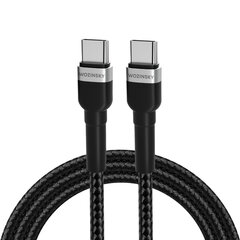 Кабель Wozinsky WNBCC2 USB-C/USB-C PD 65W 2 м - черный цена и информация | Кабели для телефонов | 220.lv
