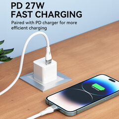 Кабель Wozinsky WSTCL1 Lightning/USB-C PD 27W 1 м - белый цена и информация | Кабели для телефонов | 220.lv