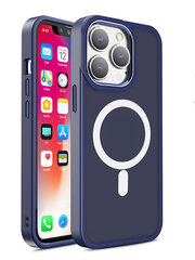 Магнитный цветной матовый чехол для iPhone 15 Plus - темно-синий цена и информация | Чехлы для телефонов | 220.lv