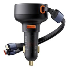 Car Charger Baseus Enjoyment USB with USB-C cable and Lightning  60W (black) цена и информация | Зарядные устройства для телефонов | 220.lv