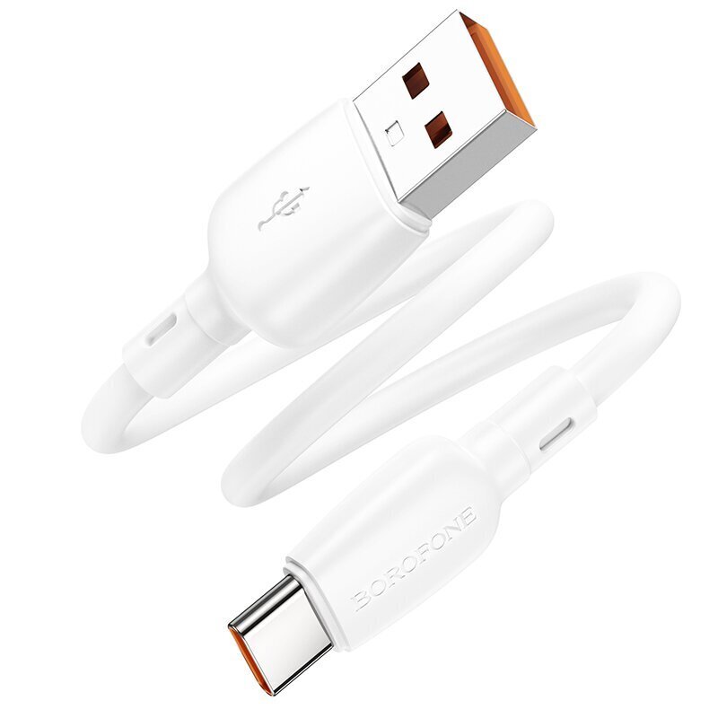 Borofone Cable BX93 Super Power — USB līdz C tipam — 100 W 6A, 0,25 metri balts cena un informācija | Savienotājkabeļi | 220.lv