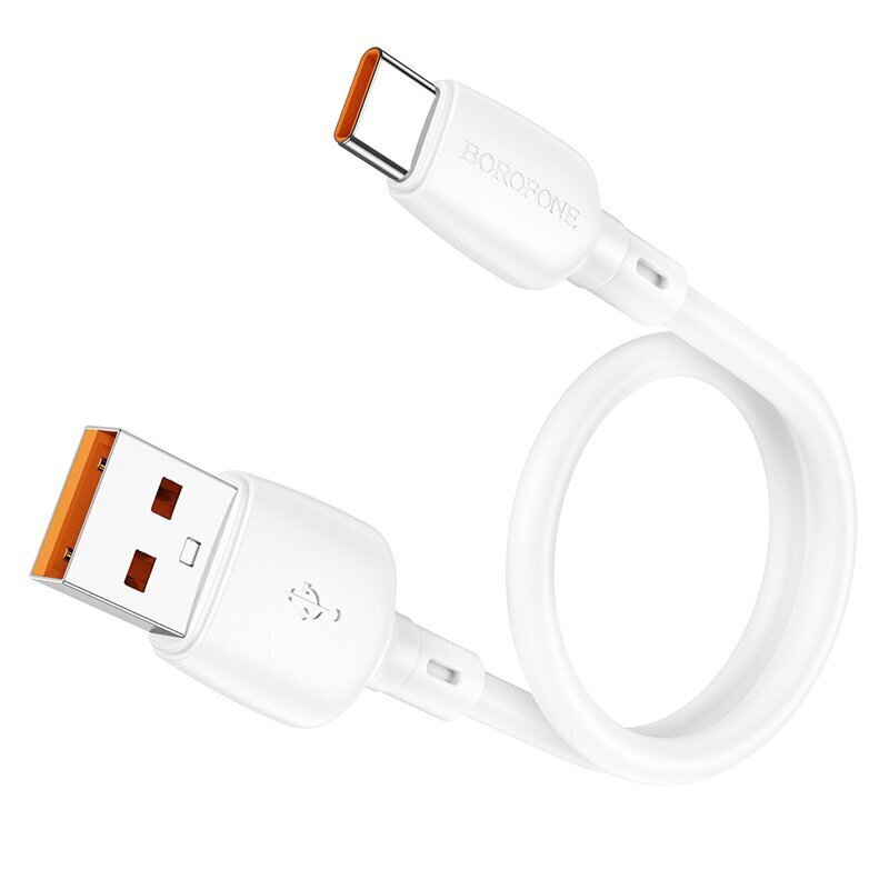 Borofone Cable BX93 Super Power — USB līdz C tipam — 100 W 6A, 0,25 metri balts cena un informācija | Savienotājkabeļi | 220.lv