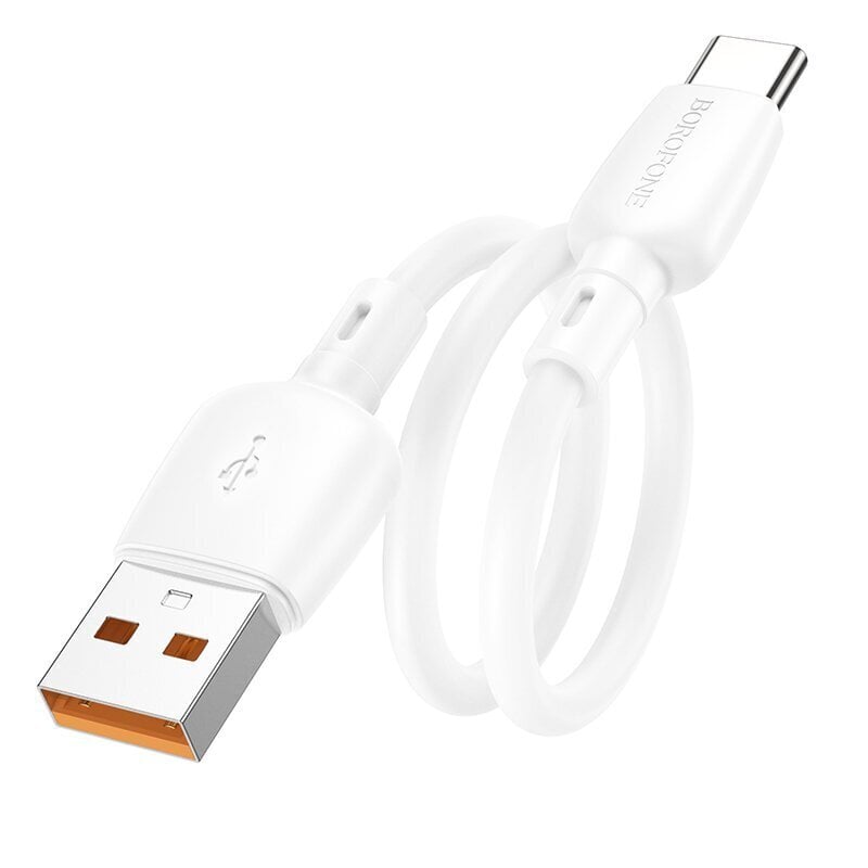 Borofone Cable BX93 Super Power — USB līdz C tipam — 100 W 6A, 0,25 metri balts cena un informācija | Savienotājkabeļi | 220.lv