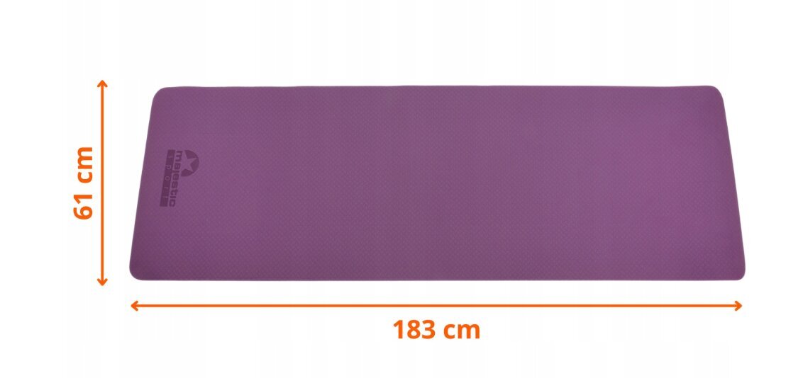 Paklājiņš treniņiem Majestic Sport, 183 cm x 61 cm, violets цена и информация | Vingrošanas paklāji | 220.lv