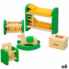 Leļļu namiņa koka mēbeļu komplekts WooMax, 11 d, 6 gab. cena un informācija | Rotaļlietas meitenēm | 220.lv