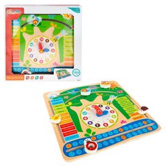 Izglītojošs koka spēļu kalendārs un pulkstenis Color Baby, 6 gab. cena un informācija | Attīstošās rotaļlietas | 220.lv