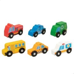 Koka automašīnu komplekts Woomax, dažādas krāsas, 15 gab. cena un informācija | Rotaļlietas zēniem | 220.lv