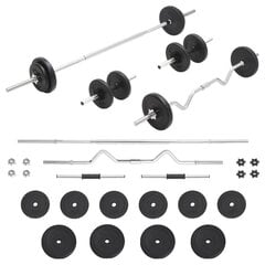 Stieņu un atsvaru komplekts, 30 kg цена и информация | Гантели, гири, штанги | 220.lv