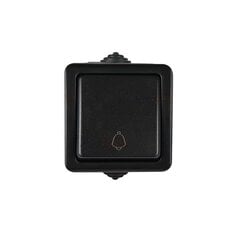 Kanlux Tekno black - Выключатель звонка с нормально разомкнутым контактом N/T IP54 27353 цена и информация | Электрические выключатели, розетки | 220.lv