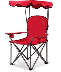 Saliekams tūristu krēsls Costway, 96,5 x 67,5 x 130 cm, sarkans cena un informācija | Tūrisma mēbeles | 220.lv