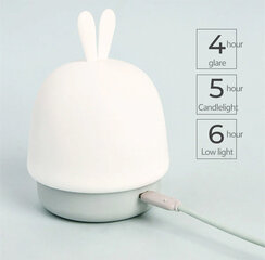 Night lamp W-008 Rabbit white цена и информация | Настольные лампы | 220.lv