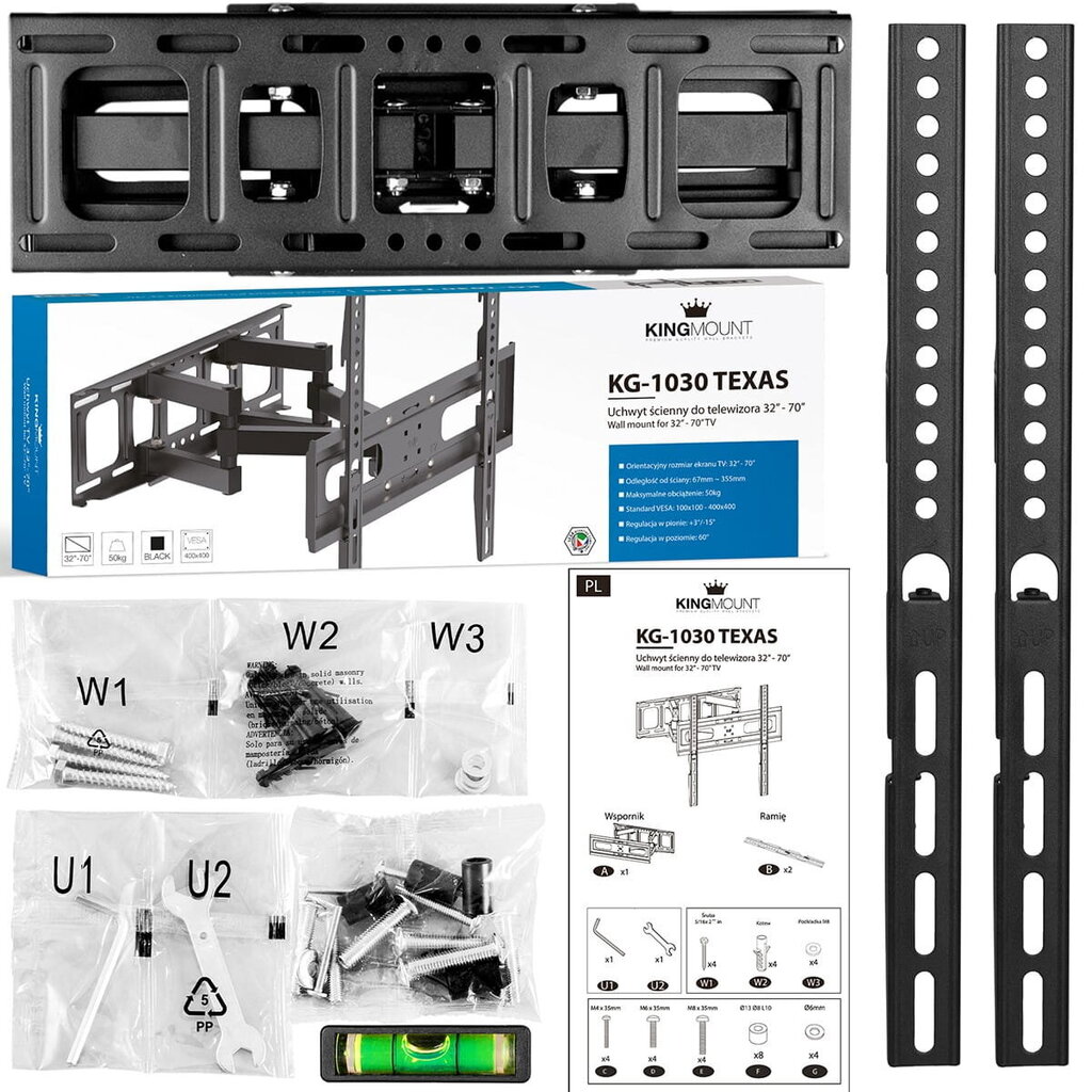 King Mount KG-1030 Texas 32-70" cena un informācija | TV kronšteini | 220.lv