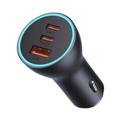 Auto lādētājs, Baseus CCJDZ65-UC1, USB + 2x USB-C, 65 W., tumši pelēks cena un informācija | Auto 12V el. piederumi | 220.lv