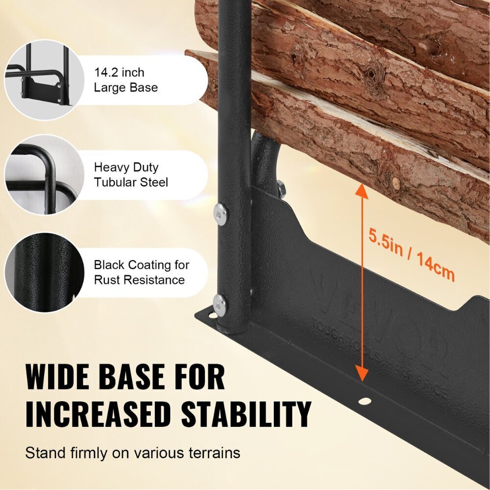 Metāla statnis ar šķērsgriezumu Vevor malkām, 386x36x117 cm cena un informācija | Dārza mājiņas, šķūņi, malkas nojumes | 220.lv