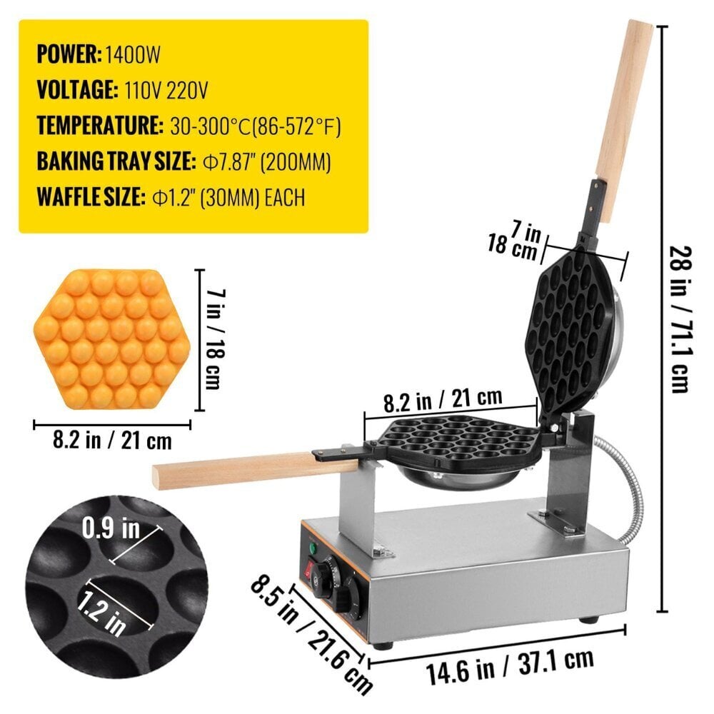 Vevor 1.4 kw cena un informācija | Vafeļu pannas un elektriskās pankūku pannas | 220.lv