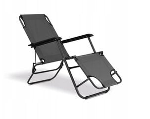 Складной шезлонг-кресло Beach Basic, 158x60 см, серый цена и информация | Шезлонги | 220.lv