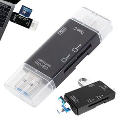 Устройство для чтения SD-карт Goodbuy USB | USB-C | micro USB черный цена и информация | Адаптеры и USB разветвители | 220.lv