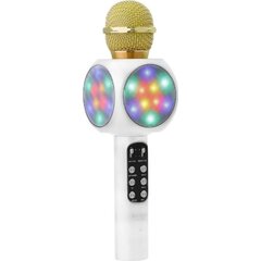 Goodbuy LED 360 караоке микрофон с динамиком bluetooth | 5 Вт | aux | голосовой модулятор | USB | Micro SD белый цена и информация | Микрофоны | 220.lv